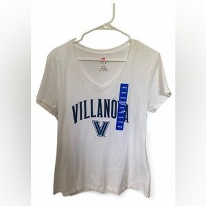 NWT Villanova University Hanes V-Neck Short Sleeve T-Shirt